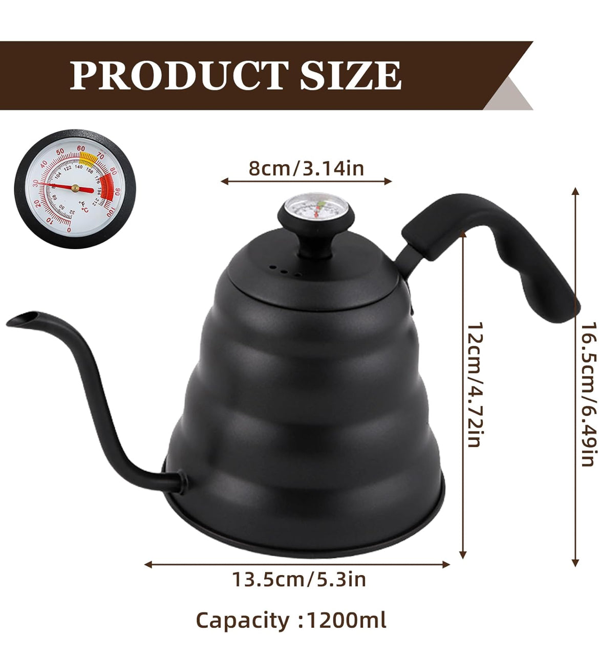 Gooseneck Kettle with Thermometer