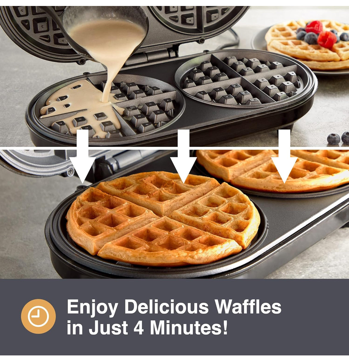 Double waffle maker