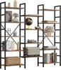 Bookcases and Bookshelves Triple Wide 5 Tiers Industrial Bookshelf,